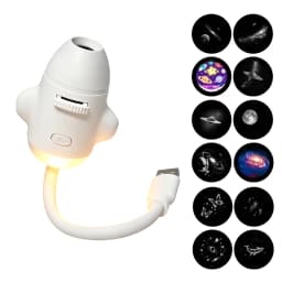2-in-1 Rocket Galaxy Projection Light Adjustable Focus Ambient Star Projector Lights Car Projection Lamp Space Moon Night Light