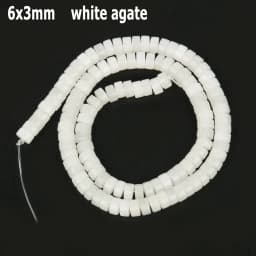 44 Types White Chalcedony Jade Agate Bead Natural Stone Rondelle Cube Faceted Loose Beads for Jewelry Making Bracelets Accessory