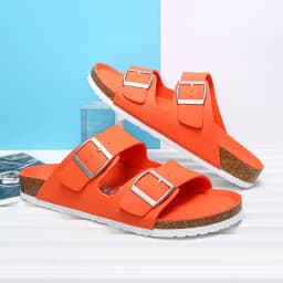 Summer Men Women Cork Slippers Clogs Microfiber Leather Slides Casual Slip On Sandal Double Buckle