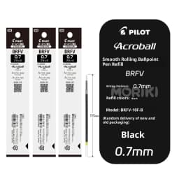 Pilot Acroball Ultra-Smooth Retractable Ballpoint Pen,Premium Hybrid Ink 0.5/0.7mm for Office&BusinessMinimalist Japanese Design