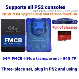 MX4 Dual Slot Edition MG2BOX TF SD Card Adapter For ALL PS2 Consoles+256G/128G/64G TF/SD+PS2 FMCB Card Optional Combination