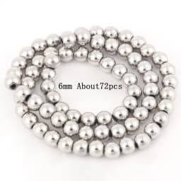 Natural Silver Color Hematite Stone Cylinder Irregular Loose Round Beads For DIY Jewelry Making Bracelet Earring Accessories