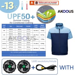 12V/5V USB Men Summer Half Sleeve Air Conditioning Clothes Fan Cooling Jacket High Temperature Outdoor Fishing Wear