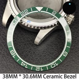 Sloping 38mm * 30.6mm Ceramic/Aluminum Bezel GMT and Diving Watch Insert Fits for 40mm Men's Watch Case Bezel Replacement Insert