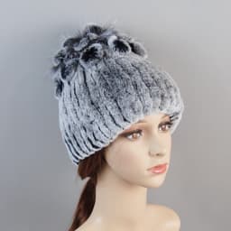 Real Rex Rabbit Fur Hat And Scarf Set Women Winter Knitted Beanie Hat Natural Fur Skullies Beanies Woman Hat Female Cap Elastic