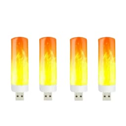 USB LED Atmosphere Light Dynamic Flame Effect Candle Lights For Power Bank Camping Lighting Cigarette Lighter Effect Light