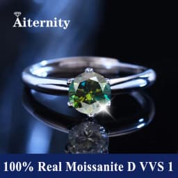 100% Real Moissanite Ring Adjustable Size S925 Sliver D VVS1 Pass Diamond Tester Pen GRA Certificate 18K Plating Rings for Women