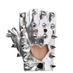 Stage Performance Leather Women Man Half-Finger Rivet Gloves Nightclub Dance Fashion Personality Punk Hip-Hop
