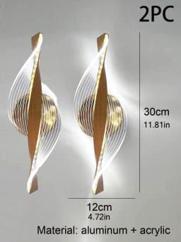 1pc/2pc Golden Snowflake, Cloudy Acrylic Wall Sconce for Living Room, Bedroom Home Decor, Modern LED Bedside Wall Sconce
