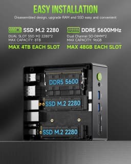 GMKtec K11 AMD Ryzen 9 8945HS Gaming Mini PC Windows 11 Pro Radeon 780M DDR5 5600MHz M.2 2280 SSD WIFI6 BT5.2 Gamer Computer