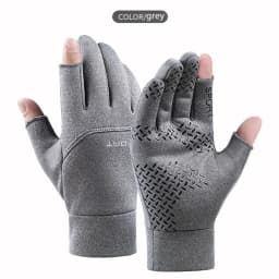 Spring Style Two Finger Gloves with Neutral Universal Fleece Fishing Protection and Anti Slip Gloves for Outdoor Cycling