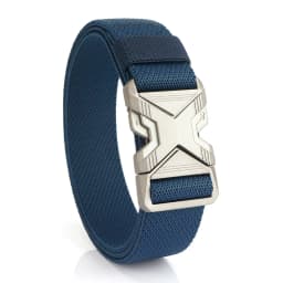 KOLBER New Silver Elastic Belt for Men Metal Buckle Quick Release 3.4cm Casual Belt Tight Woven Stretch Belt Tactical Girdle