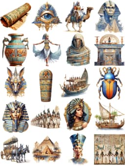 15Pcs/Pack Ancient Egypt Sticker DIY Craft Scrapbooking Album Junk Journal Decorative Stickers