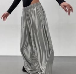 Spring Summer 2026 New Women's Drawstring Casual Floor Pants Wide Leg Pants