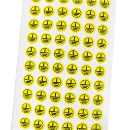 200pcs Ground cable sticker Round yellow ground cable label Ground label sticker The diameter of the ground label is 10mm