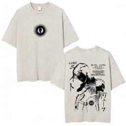 Vintage Washed Anime Death Note Misa Amane Print T Shirts Men Women Clothing Cotton Casual T-shirt Fashion Short Sleeve T-shirts