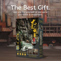 CUTEBEE 3D Wooden Puzzle DIY Dollhouse with Led Light Twilight of the Warriors Bookend Toys for Adults Lover Child Gifts