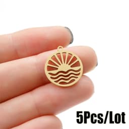 Sun Moon And Star Charm Bracelet Kit Making Supplies Diy Stainless Steel Necklace Pendant Jewelry Creation Trinket Decoration
