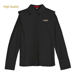 2024 Summer New Casual Turn-down Collar Ruffles Solid Women's Blouses Lady Sweet office Long Sleeve Single Breasted Shirts Top