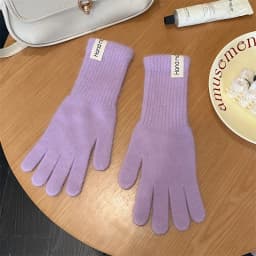 Women Wool Cashmere Gloves Cable Knit Touchscreen Finger Hole Winter Autumn Warm Wrist Length Classic Gloves Female Mitten