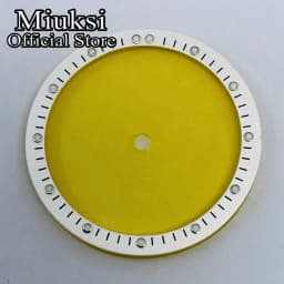 Miuksi 28.5mm black blue white transparent dial plastic movement bezel fit NH35 NH36 NH38 NH39 NH70 NH72 movement