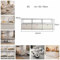 Modern Living Room Cabinet Modular Sideboard Storage Cabinets Combination TV Stand for Customizable Steel Frame Wood Furniture