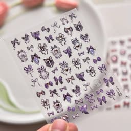 5D Relief Finely Crafted White Black Pink Lattice Lace Stripe Love Bow Adhesive Nail Art Stickers Decals Manicure Beauty Charms