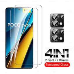 For Poco X6 5G Glass 6in1 Tempered Glass Camera Film Little X 6 X7 Pro X7Pro X6Pro PocoX6 PocoX7Pro PocoX6Pro Screen Protector