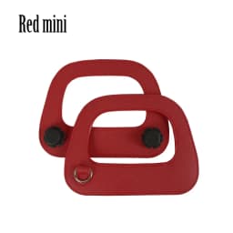 Tanqu Edge Painting Silver Metal D Buckle Mini Oblong Leather Handle for O Bag Mini O Chic Handbag