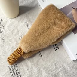 Autumn Winter Women Elastic Wide Edge Rabbit Fur Hairband Windproof Warm Hair Accessories for Protection Styling Headbands