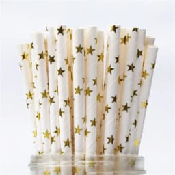 Gold Rose Gold Paper Straws Strip Dot Drinking Straw Disposable Tableware Party Supplies Wedding Birthday Party Decoration Kids