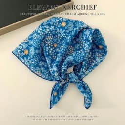 Elegant Cashew Small Square Scarf Cherry Flower Cotton Linen Print Scarves Korean Headband Printed Silk Scarf Outdoor