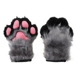 Wolf Dog Foxes Paw Claw Gloves Costume Accessories Cosplays Animal Furry Plush Full Finger Mittens Fursuit for Adults