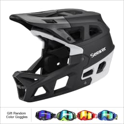 UMUSEEKER Bicycle Full-Face Helmet, Downhill DH Off-Road MTB Helmet, Off-Road Multi-Scenario Universal Breathable Riding Helmet