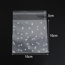 100pcs Plastic Transparent Cellophane Bags White Polka Dot Self Adhesive Packing Bags For Wedding Party Candy Jewelry Gifts Bags