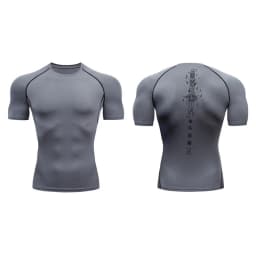 Yin Yang Sword Print Short Sleeve Compression Shirts for Men Summer Athletic Quick Dry T-shirts Gym Workout Running Tees Tops