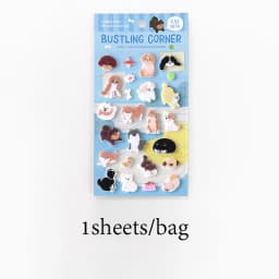 Mr.Paper 1 Sheet 3D Felt Pet Stickers Pet Lover Series Kawaii Cat & Dog Fluffy Puffy Sticker for Journal Scrapbook Decor