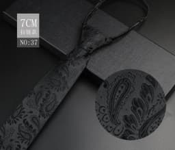 Luxury 7cm Mens Tie Pre-tied Easy Wear Neck Tie For Men Zipper Lazy Pre-tied Business Wedding Stripes Plaid Women Necktie