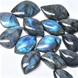 5pcs Bulk Natural Labradorite Cabochon Polished Flatback Stone DIY Making Stone Crafts Oval & Pear and Multiple Geometric Shapes