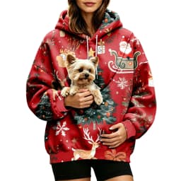 Women Fall And Winter Hoodie With Pet Pouch Oversized Pocket Colorful Print Sweatshirt For Dogs And Hoodies for Women Casual