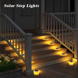6 Packs Solar Driveway Lights Solar Dock Lights Blue Solar Deck Lights Outdoor IP68 Waterproof, Stick on for Step Pool Pathway