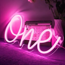 Dimmable LED Neon Sign 'ONE' for Baby's 1st Birthday Party Decor USB Powered Neon Light for Home Bar Stand Art Decoration