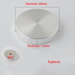 4 Pieces Aluminum Glass Table Top Adapter Circle Metal Block Disc,Suitable For Coffee Tables And Glass Tables