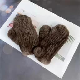 Women's Winter Real Rex Rabbit Fur Gloves Warm Thick Ladies Fur Mittens Elastic Girls Ski Glove Mitts Elastic Soft With String