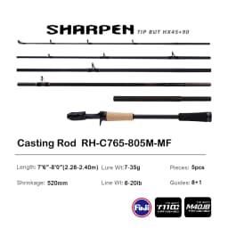 PURELURE SHARPEN Soft Lure Long Spinning and Casting XF/MF Action Rods FUJI Components Bass Pike Rod Fishing Rod Spinning Reel