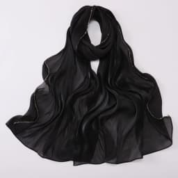 High Qulaity Solid Color Silk Scarf Shining Unilateral golden chain Chiffon Hijab Veil Long Chiffon Sunscreen Headscarf Outdoor