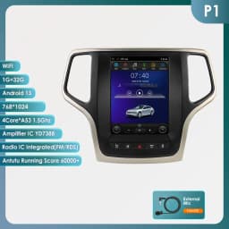 Hizpo For Tesla Style Android 14 For Jeep Grand Cherokee 2014 -2022 Car Multimedia Stereo Player Navigation GPS Autoradio 9.7“