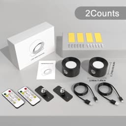 4/2PCS LED Dimmable Wall Lights with Remote, 3 Color Temperatures, Rechargeable Magnetic 360° Rotation Night Lamp for Room