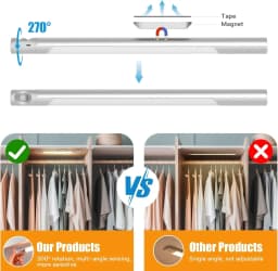 LED Night Light With Sensor Movement Battery 3000mAh Rechargeable Night Lamp Magnetic For Room Kitchen Under Cabinet Lights