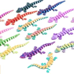 3D Printed Movable Joint Mini Lizards Desktop Gecko Ornaments Random Color Fidget Toy Flexible Desk Decor Toys for Kid and Adult